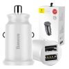 Baseus Grain autós töltő 2x USB 5V 3.1A (fehér)