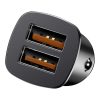 Baseus Square 2xUSB QC3.0 5A 30W autós töltő (fekete)