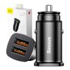 Baseus Square 2xUSB QC3.0 5A 30W autós töltő (fekete)