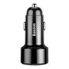Baseus Magic 2x USB autós töltő, QC 3.0, 45W (fekete)