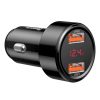 Baseus Magic 2x USB autós töltő, QC 3.0, 45W (fekete)