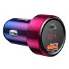 Baseus Magic USB + USB-C QC 4.0 PD 45W autós töltő (piros-kék)