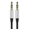 Baseus Yiven AUX 3,5 mm mini jack audio kábel, 1,5 m (fekete-ezüst)