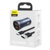 Baseus Golden Contactor Pro autós töltő, 2x USB, 40W (szürke) + USB-C kábel 1m (fekete)