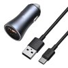 Baseus Golden Contactor Pro autós töltő, USB + USB-C, QC4.0 +, PD, SCP, 40 W (szürke) + USB-USB-C kábel, 1 m (fekete)