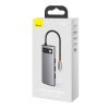 Baseus Metal Gleam Series 6 az 1-ben hub, USB-C - 3x USB 3.0 + HDMI + USB-C PD + Ethernet RJ45 (szürke)