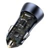 Baseus Golden Contactor Pro autós töltő, USB + USB-C, QC4.0+, PD, SCP, 40W (szürke) + USB-C és iP kábel 1m (fekete)