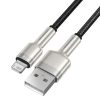 Kábel USB Lightning Baseus Cafule, 2.4A, 0,25m (czarny)