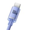 Baseus Crystal Shine USB USB-C kábel, 5A, 1,2m (lila)