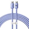 Kábel USB-C do USB-C Baseus Crystal Shine,100W, 1.2m (fioletowy)