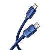 Baseus Crystal Shine USB-C USB-C kábel, 100W, 2m (kék)
