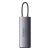 Hub 7w1 Baseus Metal Gleam sorozat, USB-C do 3x USB 3.0 + 2x HDMI + USB-C PD + Ethernet RJ45