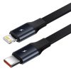 Baseus Enjoyment autós töltő USB-C + Lightning kábellel, 3A, 30W (fekete)