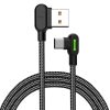 USB-ről USB-C-re hajlított kábel Mcdodo CA-5280 LED, 1,8m (fekete)