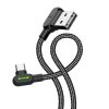 USB-ről USB-C-re hajlított kábel Mcdodo CA-5280 LED, 1,8m (fekete)