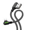 USB Lightning szögletes kábel Mcdodo CA-4671 LED, 1,2m (fekete)