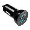 Choetech C0051 QC 3.0 két portos autós töltő (fekete)