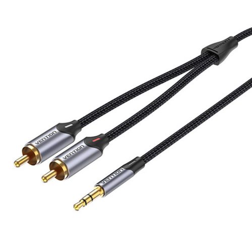 Kábel 2x RCA (Cinch) jack 3,5 mm Vention BCNBL 10m (szürke)