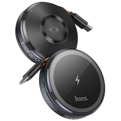 HOCO wireless charger with retractable cable Type C MagSafe kompatibilis and APPLE Watch 15W CQ18 metal gray