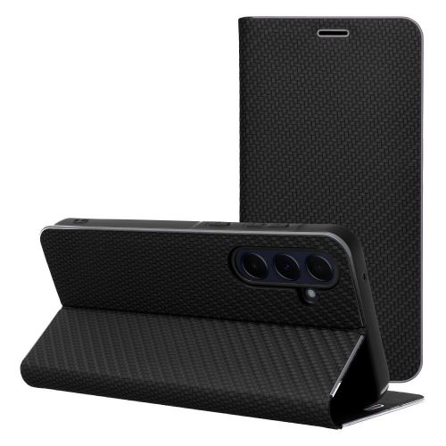 LUNA Oldalra nyíló tok Carbon - XIAOMI Redmi Note 14 PRO 5G / 14 PRO PLUS 5G black