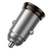 HOCO car charger USB A + Type C + cable Type C to Lightning PD QC3.0 43W NZ16A metal gray