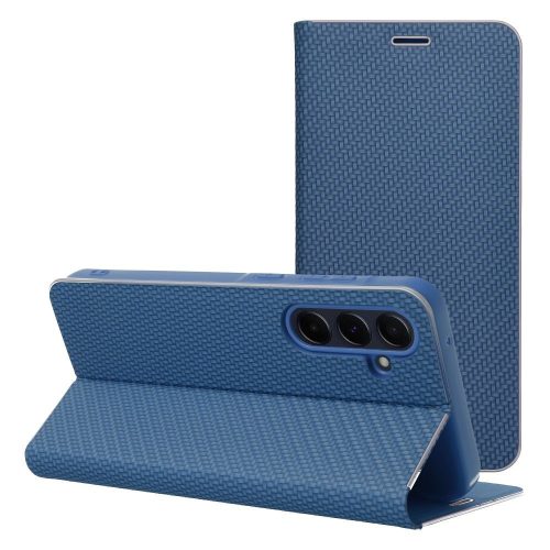 LUNA Oldalra nyíló tok Carbon - XIAOMI Redmi Note 14 PRO 4G blue