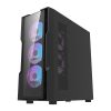Darkflash DK431 Glass számítógépház + 4 RGB ventilátor (fekete)