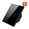 Érintőkapcsoló WiFi Avatto TS02-EU-B3 Triple TUYA (fekete)