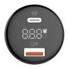 LDNIO C101 autós töltő, USB + USB-C, 100W + USB-C Lightning kábel (fekete)