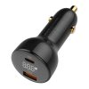 LDNIO C101 autós töltő, USB + USB-C, 100W + USB-C Lightning kábel (fekete)