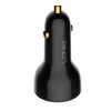 LDNIO C101 autós töltő, USB + USB-C, 100W + USB-C Lightning kábel (fekete)