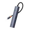 Baseus UltraJoy 4 az 1-ben hub, USB-C 3x + USB 3.0 + RJ45 (szürke)