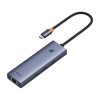 Baseus UltraJoy 4 az 1-ben hub, USB-C 3x + USB 3.0 + RJ45 (szürke)