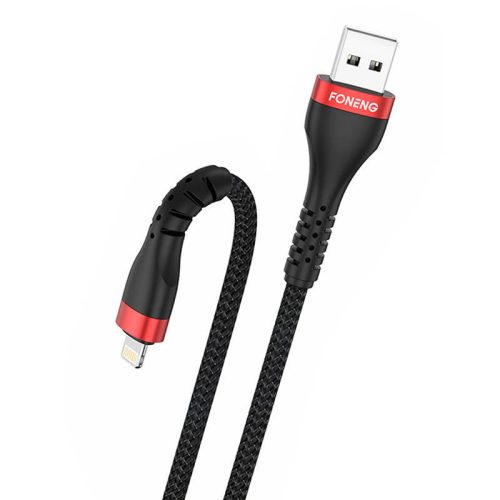 Foneng X82 USB-A-Lightning kábel, 3A, 1 m (fekete)