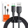 USB USB-C kábel Mcdodo CA-4751 LED világítással 1.2m (fekete)