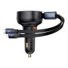 Baseus Enjoyment USB autós töltő USB-C és Lightning kábellel, 60W (fekete)