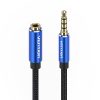 Kábel Audio TRRS 3,5 mm-es férfi 3,5 mm-es női Vention BHCLJ 5m Kék