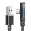 Kábel USB-C-ről USB-C-re Mcdodo CA-3423 90 fokos 1,8m LED-del (fekete)