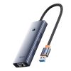 Baseus UltraJoy Series Lite 4-Port hub, USB - 4xUSB 3.0, USB-C 5V (szürke)