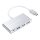 Lention 4in1 Hub USB-C USB 3.0 + 2x USB 2.0 + USB-C (ezüst)