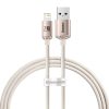 USB és iP kábel Baseus Crystal Shine, 2.4A, 1.2m (rózsaszín)