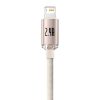 USB és iP kábel Baseus Crystal Shine, 2.4A, 1.2m (rózsaszín)