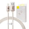 USB és iP kábel Baseus Crystal Shine, 2.4A, 1.2m (rózsaszín)