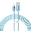 USB és iP kábel Baseus Crystal Shine, 2.4A, 2m (kék)