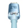 USB és iP kábel Baseus Crystal Shine, 2.4A, 2m (kék)