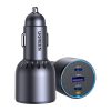 UGREEN EC703 autós töltő, USB + 2x USB-C, 75W (fekete)