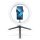 LED Ring Stream RGB lamp 10" with holder for mobile + tripod black