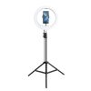 LED Ring Stream RGB lamp 13" with holder for mobile + tripod black