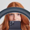 LED Ring Stream RGB lamp 13" with holder for mobile + tripod black
