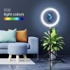 LED Ring Stream RGB lamp 12" FULL COLOR with holder for mobile + tripod black